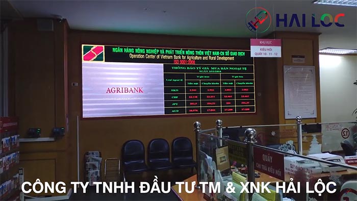 Thi công lắp đặt màn hình led P3 ngân hàng Agribank Láng Hạ (Hà Nội)  