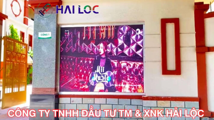 Thi công màn hình LED P4 Trường THPT Sông Ngữ Lạc Hồng Biên Hoà - Đồng Nai  