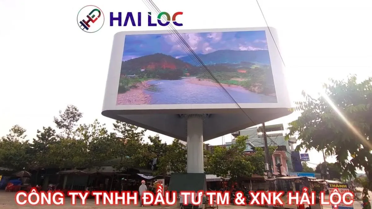 Hải Lộc thi công màn hình LED P5 ngoài trời 2 mặt tại chợ MADAGUI, Lâm Đồng  