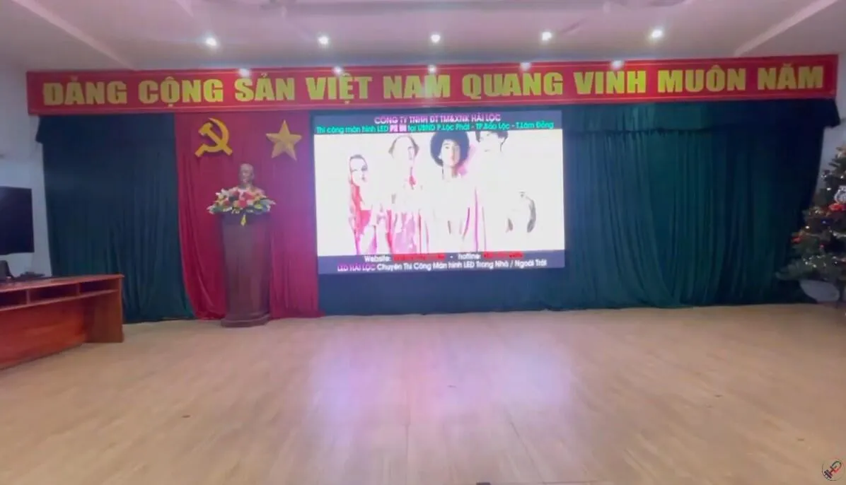 Hải Lộc thi công màn hình Led P2 UBND Phường Lộc Phát, TP. Bảo Lộc  